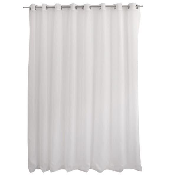 Enkel gardin med öljett - HOME MAISON - Vit - Syntetisk - Enfärgad - Öljett - 300 x 240 cm
