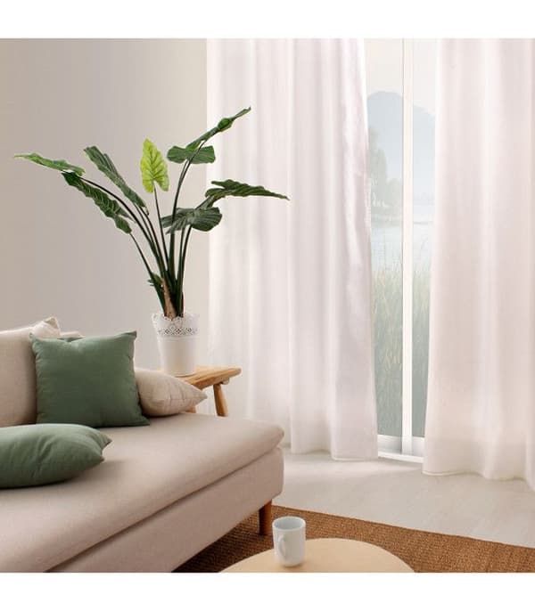 Mörkläggningsgardin - Vanlig - Vit - 140 x 240 cm - Öljetter - Polyester
