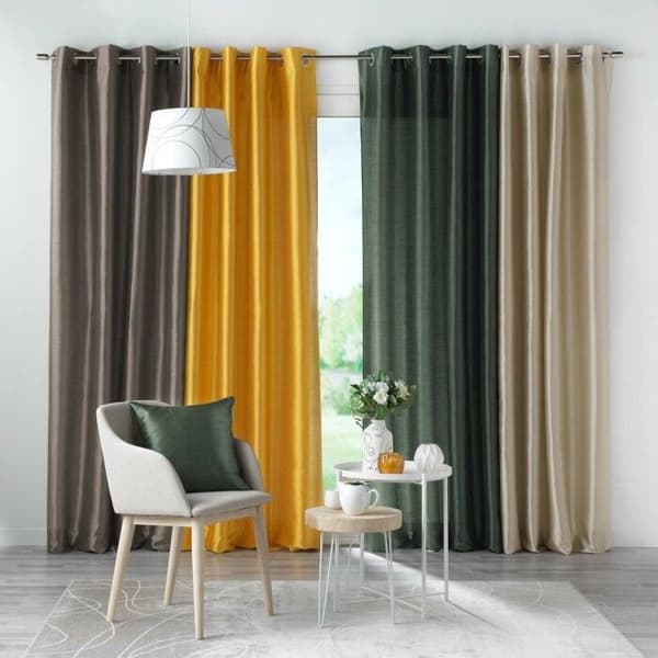Gardiner - SHANA - LIN - 140x240 cm - Inox ringar - Effekten av vilt siden