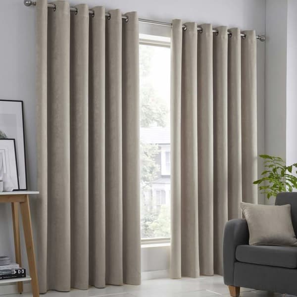 Fusion - SR5NL90086UPU - Strata - Ett par mörkläggningsgardiner, 90" Bredd x 108" Drop (229 x 275cm), Naturlig