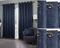 Miniatyrbild 1 av 4: Emma Barclay - AMB6672NVY - Ambiance Marinblå Eyelet Gardiner 66 x 72 cm, Polyester, Bredd 66 x Drop 72" (168 x 183 cm)