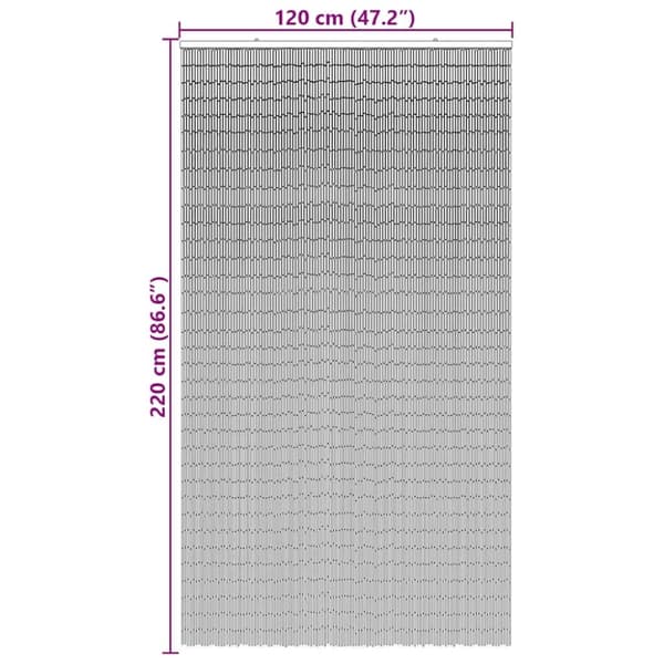 vidaXL Insektsdörrgardin mörkgrå 120x220 cm bambu