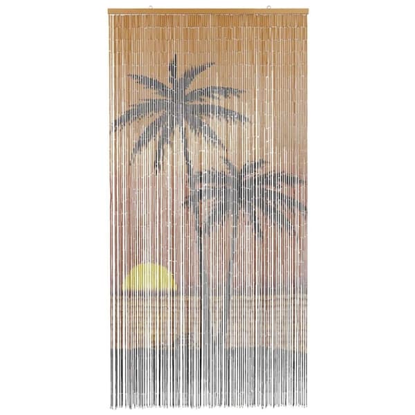 vidaXL Insektsdörrgardin palmtryck 90x220 cm bambu