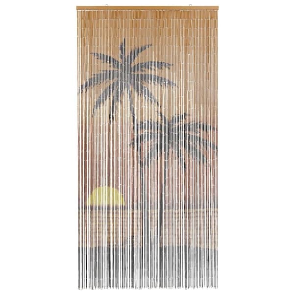 vidaXL Insektsdörrgardin palmtryck 100x200 cm bambu