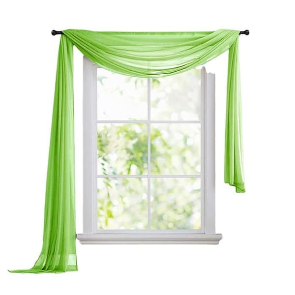 Voile - Gardinenbox skir gardin - 560 - Horisontellt fäste för gardiner (Gaus), Transparent Apple Green