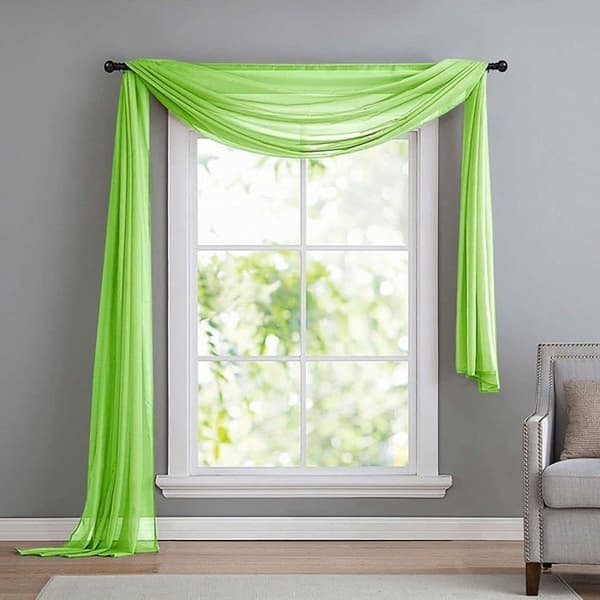 Voile - Gardinenbox skir gardin - 560 - Horisontellt fäste för gardiner (Gaus), Transparent Apple Green
