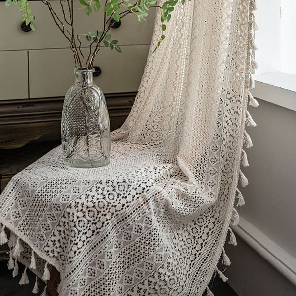 INF Macrame gardin tiebacks, bomuldsreb gardin holdbacks