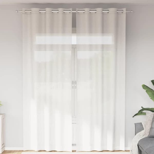 vidaXL Voilegardiner med grommets 2 stk hvit