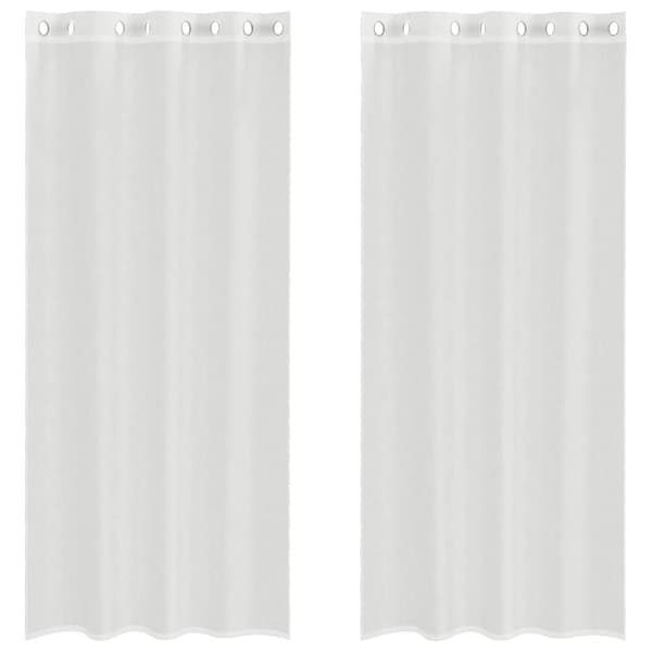 vidaXL Voile gardiner med genomföringar 2 st vit