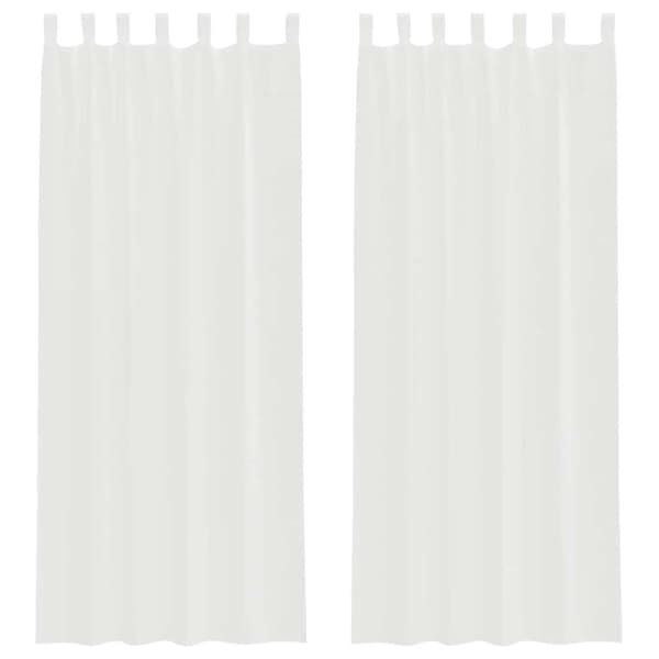 vidaXL Voile gardiner med stanglommer 2 stk hvit