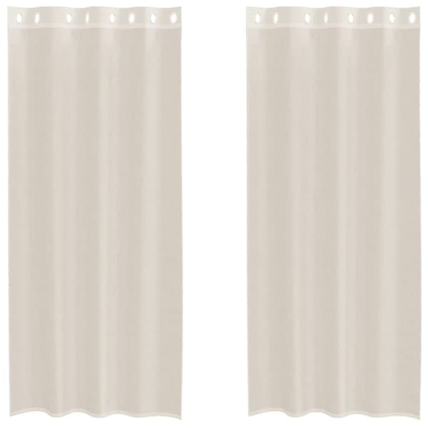 vidaXL Voile gardiner med genomföringar 2 st gräddvita 140x245 cm