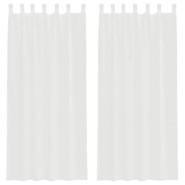 Voile gardiner med stångfickor 2 st vit