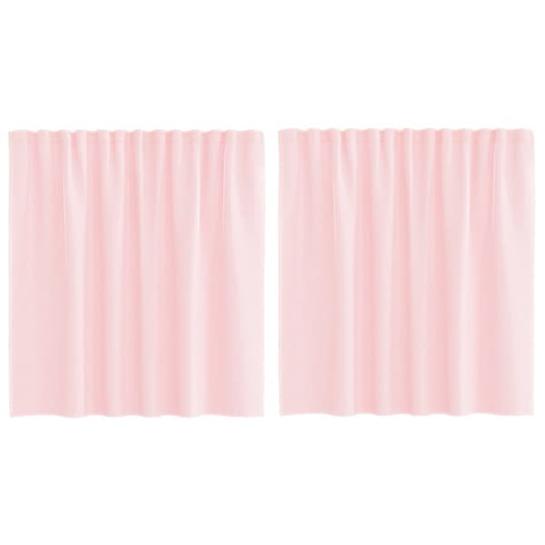 Voile gardiner med öglor 2 st ljusrosa 140x140 cm