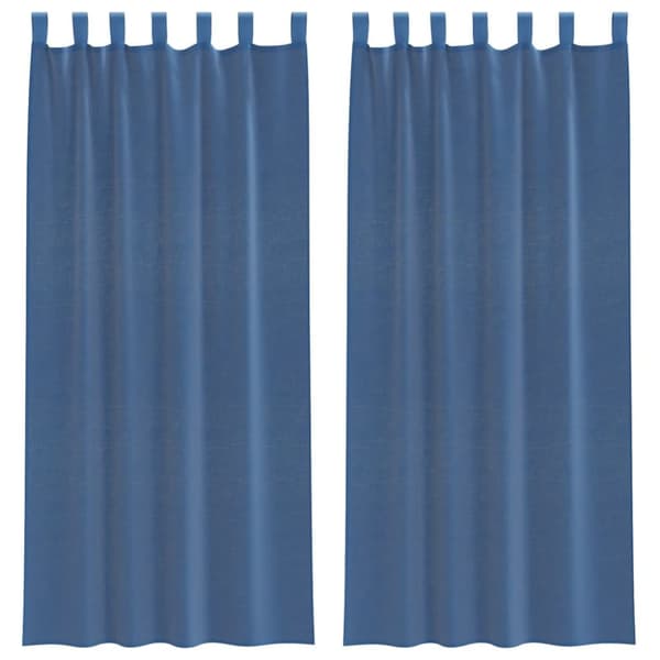 Voile gardiner med öglor 2 st kungsblå 140x245 cm