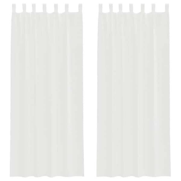 Voile gardiner med stångfickor 2 st vit