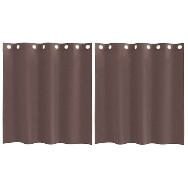 Voile gardiner med genomföringar 2 st brun 140x140 cm