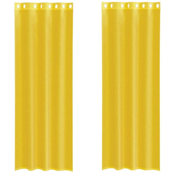 Voile gardiner med genomföringar 2 st gul