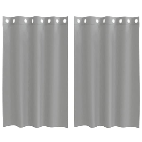 Voile gardiner med genomföringar 2 st ljusgrå 140x175 cm