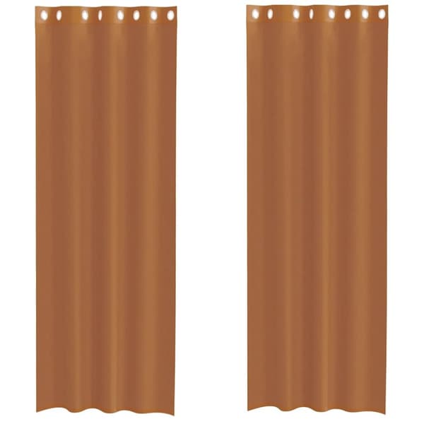 Voile gardiner med genomföringar 2 st terrakotta