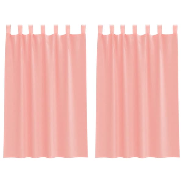 Voile gardiner med öglor 2 st rosa 140x175 cm