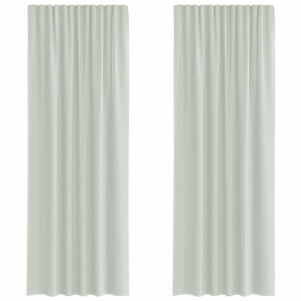 Voile gardiner med öglor 2 st ljusgrå 140x260 cm