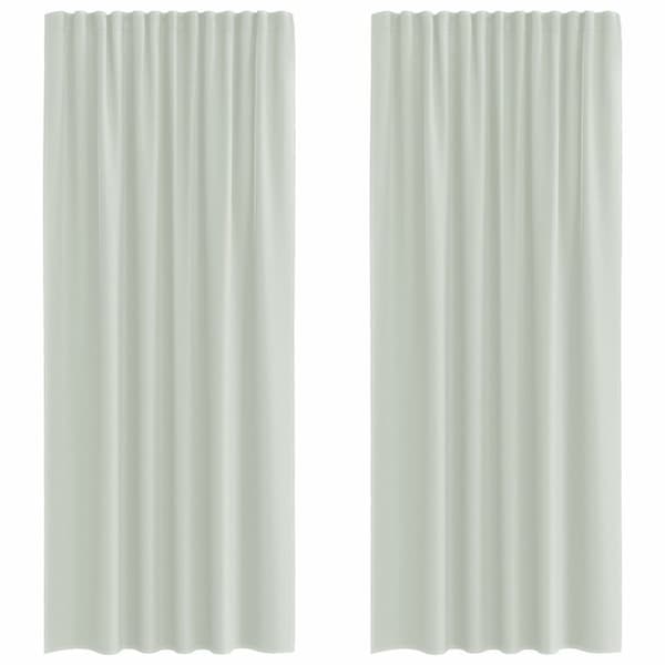 Voile gardiner med öglor 2 st ljusgrå 140x225 cm