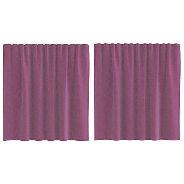 Voile gardiner med öglor 2 st lila 140x140 cm