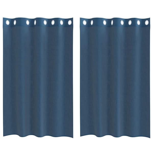 Voile gardiner med genomföringar 2 delar kungsblå