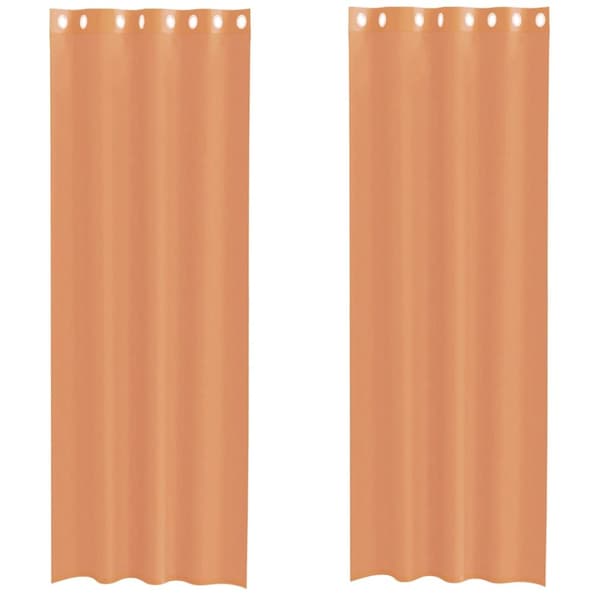 Voile gardiner med genomföringar 2 st terrakotta