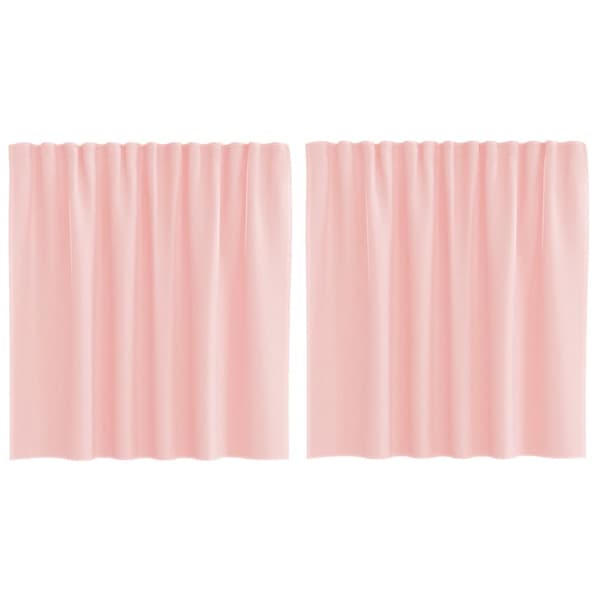 Voile gardiner med öglor 2 st rosa 140x140 cm