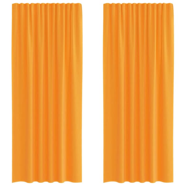 Voile gardiner med öglor 2 st, orange 140x245 cm