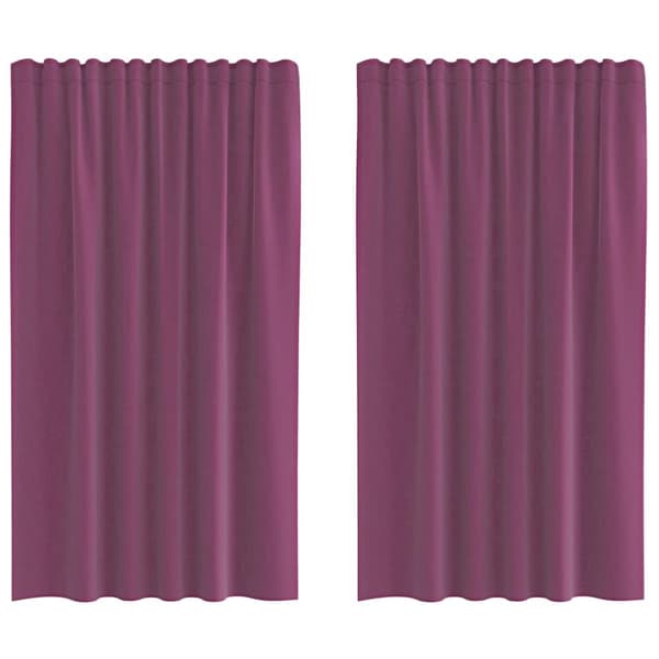 Voile gardiner med öglor 2 st lila 140x175 cm