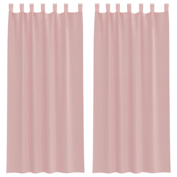Voile gardiner med stångfickor 2 st rosa