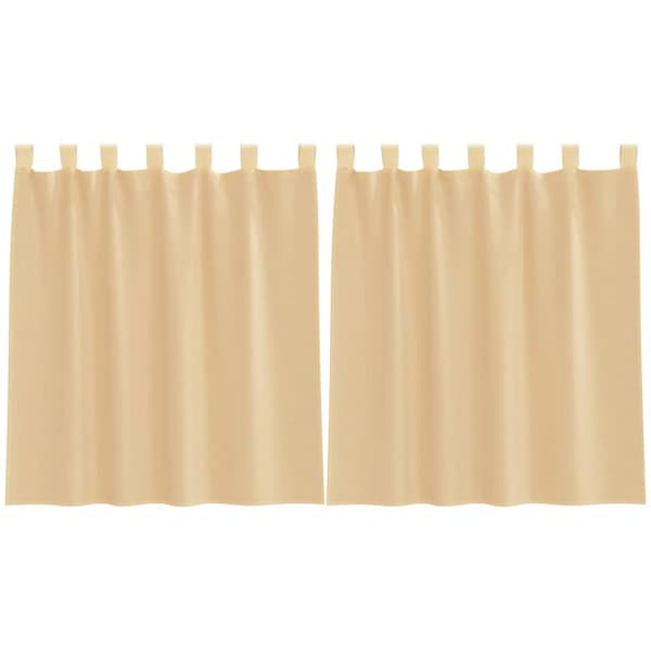 Voile gardiner med stångfickor 2 st sand