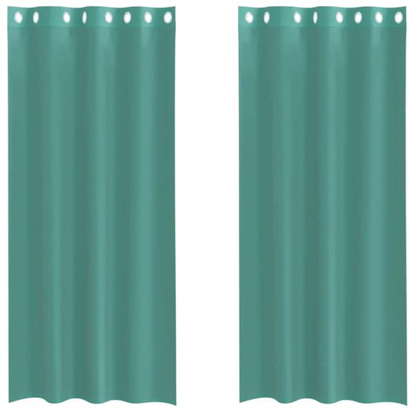 Voile gardiner med genomföringar 2 st turkos
