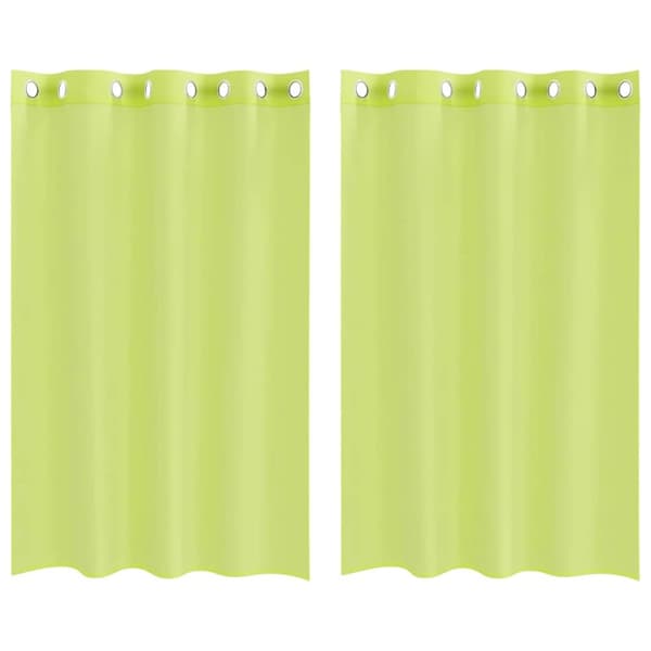 vidaXL Voileeverhot läpiviennillä 2 kpl omenanvihreä 140x175 cm