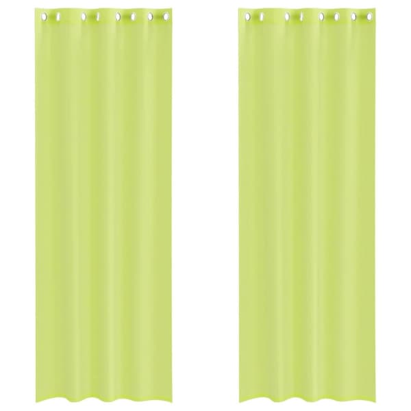vidaXL Voileeverhot läpiviennillä 2 kpl omenanvihreä 140x300 cm