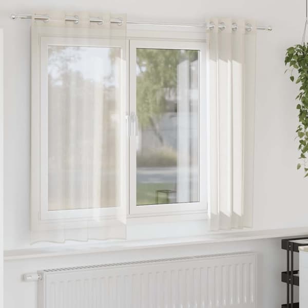 vidaXL voile-gardiner med øskner 2 stk. 140x175 cm cremefarvet