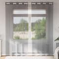 Miniatyrbillede 1 af 2: vidaXL voile-gardiner med øskner 2 stk. 140x225 cm mørkegrå