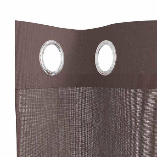vidaXL voile-gardiner med øskner 2 stk. 140x245 cm brun