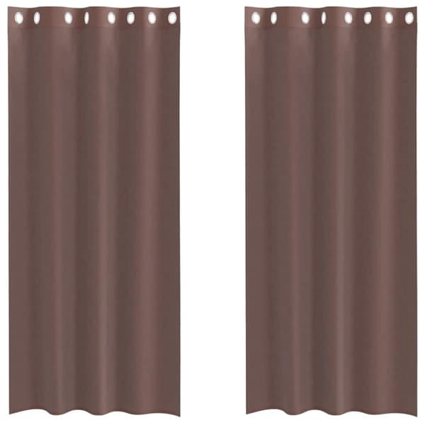 vidaXL voile-gardiner med øskner 2 stk. 140x245 cm brun