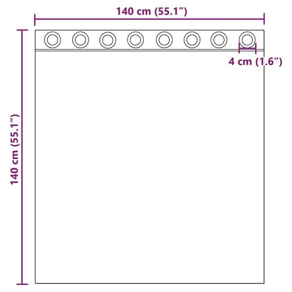 vidaXL Voilegardiner med grommets 2 stk svart 140x140 cm