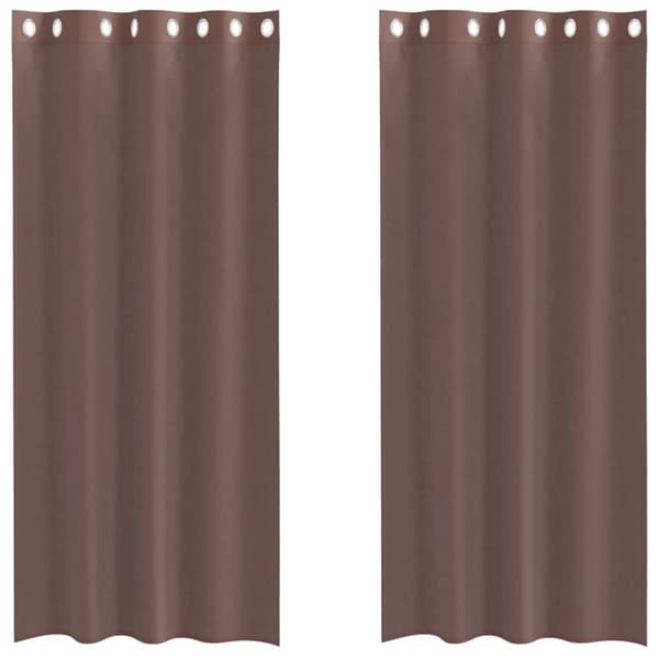 vidaXL voile-gardiner med øskner 2 stk. 140x225 cm brun