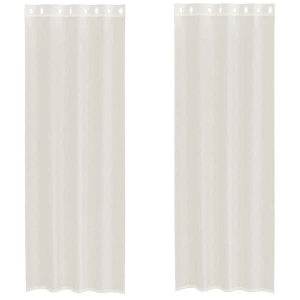 vidaXL voile-gardiner med øskner 2 stk. 140x260 cm cremefarvet