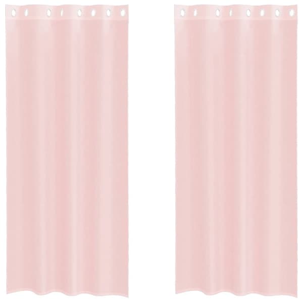 vidaXL voile-gardiner med øskner 2 stk. 140x225 cm lyserød