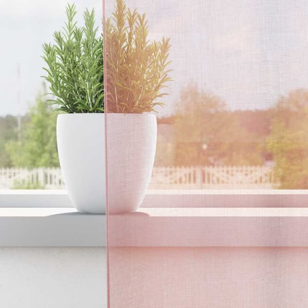 vidaXL voile-gardiner med øskner 2 stk. 140x140 cm lyserød