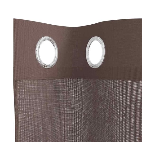 vidaXL Voilegardiner med grommets 2 stk brun 140x140 cm