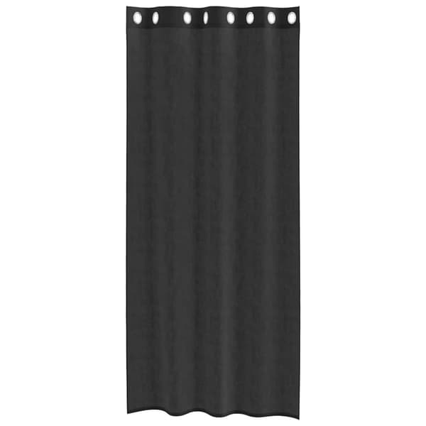 vidaXL Voile gardiner med genomföringar 2 st svart 140x245 cm