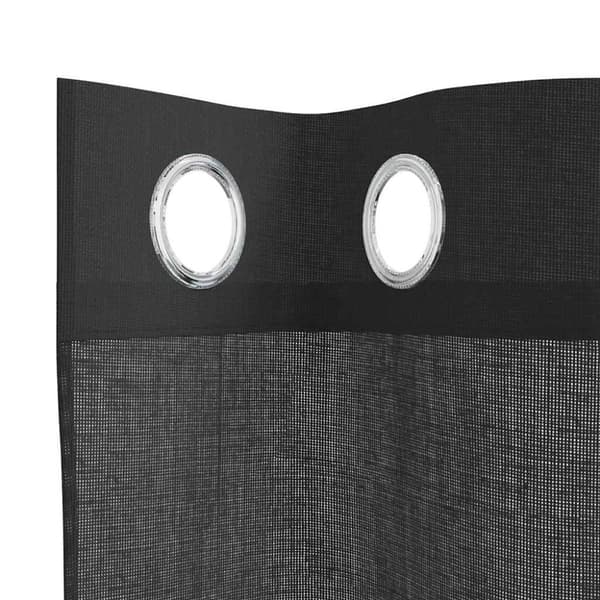 vidaXL Voile gardiner med genomföringar 2 st svart 140x245 cm