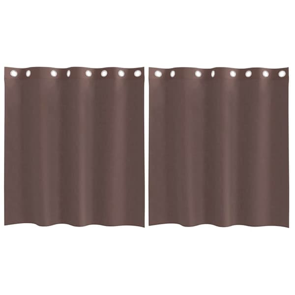 vidaXL voile-gardiner med øskner 2 stk. 140x140 cm brun